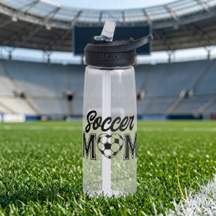 Aangepaste Voetbal Moeder Hartjes Shirt Nummer Wed Waterfles