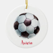 Aangepaste Voetbal Sportspeler Meisje Keramisch Ornament (Voorkant)