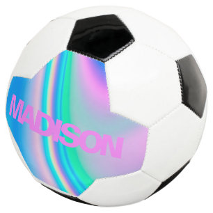 Aangepaste Voetballen Naam Holographic Girly Unico