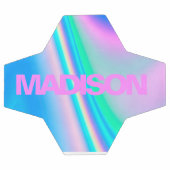 Aangepaste Voetballen Naam Holographic Girly Unico (Enkel)