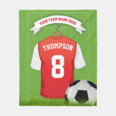 Aangepaste voetbalnaam bewerken Team Fleece Deken (Voorkant)
