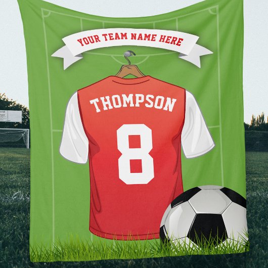 Aangepaste voetbalnaam bewerken Team Fleece Deken