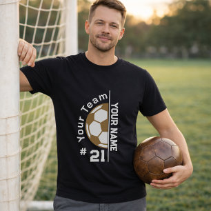 Aangepaste Voetbalspeler Naam Team Nummer Bal T-shirt