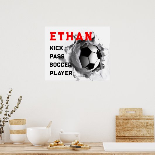 Aangepaste Voetbalspeler Poster (Keuken)