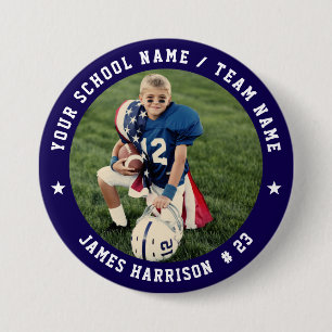Aangepaste Voetbalteam Foto Ronde Button 7,6 Cm