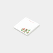 Aangepaste vogel op roze Floral Post Post-it® Notes (Schuin)