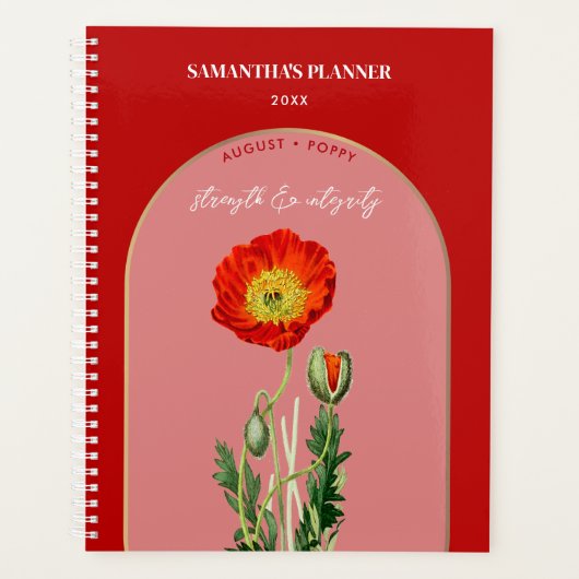 Aangepaste vogelaanflenmaand augustus oppy planner (Voorkant)