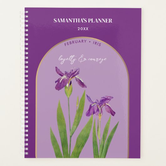Aangepaste vogelmaand februari Iris Planner (Voorkant)