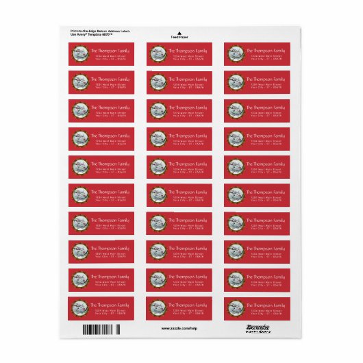 Aangepaste vogels in needles rode bessen etiket (Full Sheet)