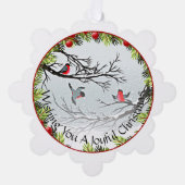 Aangepaste vogels in needles rode bessen ornament kaart (Voorkant)