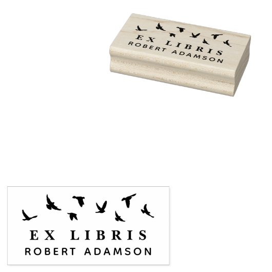 Aangepaste vogels persoonlijke bibliotheek ex libr 	rubberstempel (Gestempeld)