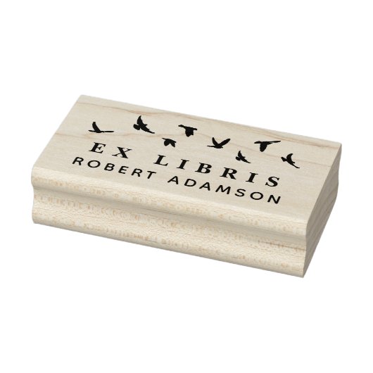 Aangepaste vogels persoonlijke bibliotheek ex libr 	rubberstempel (Stempel)