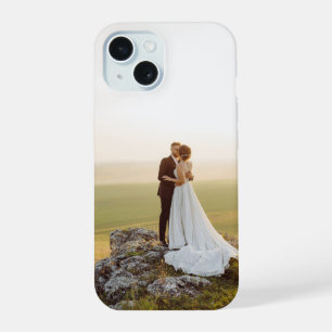 Aangepaste volledige foto bruiloft koppel jubileum iPhone 15 hoesje