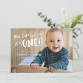 Aangepaste Volledige Foto Eerste Verjaardag Uitnod Kaart (Staand voorkant)