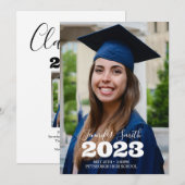 Aangepaste volledige uitnodiging voor foto-Afstude (Voorkant / Achterkant)