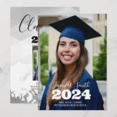 Aangepaste volledige uitnodiging voor foto-Afstude (Voorkant / Achterkant)