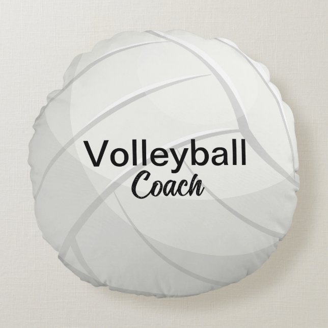 Aangepaste volleybal coach Keepsake Rond Kussen (Voorkant)