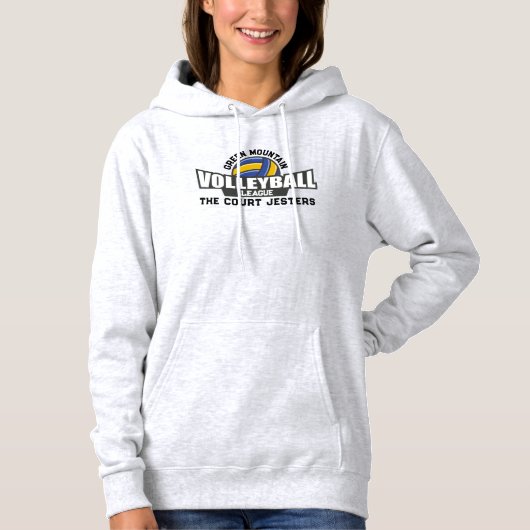 Aangepaste volleybal Team Naam Nummer Club League Hoodie (Voorkant)