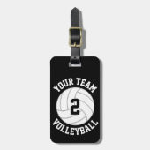 Aangepaste Volleybalteamnaam, afspeelnummer en kle Bagagelabel (Voorkant verticaal)