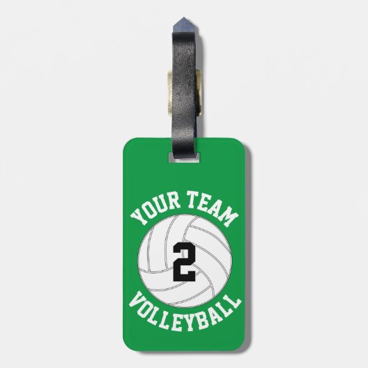 Aangepaste Volleybalteamnaam, afspeelnummer en kle Bagagelabel (Achterkant verticaal)