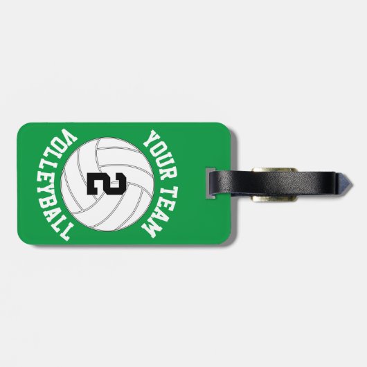 Aangepaste Volleybalteamnaam, afspeelnummer en kle Bagagelabel (Achterkant horizontaal)