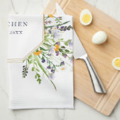 Aangepaste voorjaarsbloemen keukenhanddoek (Quarter Fold)