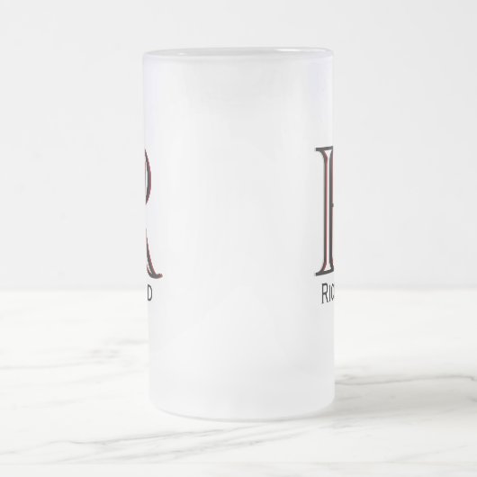 Aangepaste voornaam 3-kleurenmonogram matglas bierpul (Center)