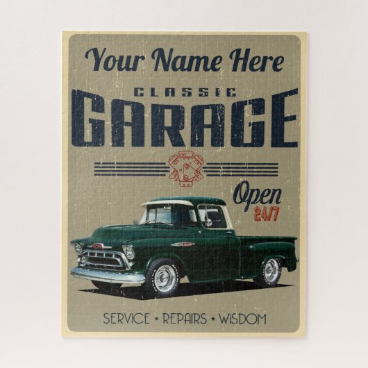 Aangepaste vrachtwagen Garage 1957 Legpuzzel (Verticaal)