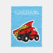 Aangepaste vrachtwagens | Naam jongens Fleece Deken (Voorkant)