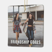 Aangepaste vriendschapsfoto Funny Friendship Goals Keramisch Ornament (Links)