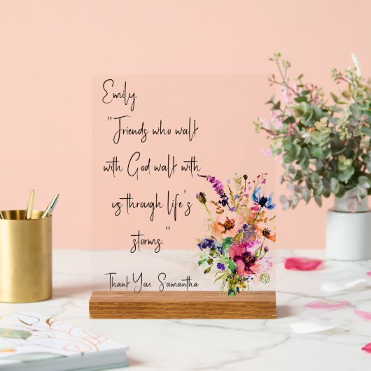 Aangepaste vriendschapsnotitie acryl bord (Huwelijk)