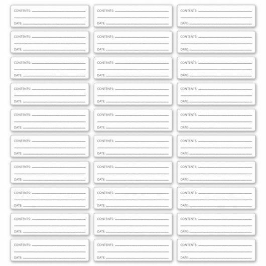 Aangepaste vrieslabels voor datum- en inhoudsorgan sticker (Voorkant)