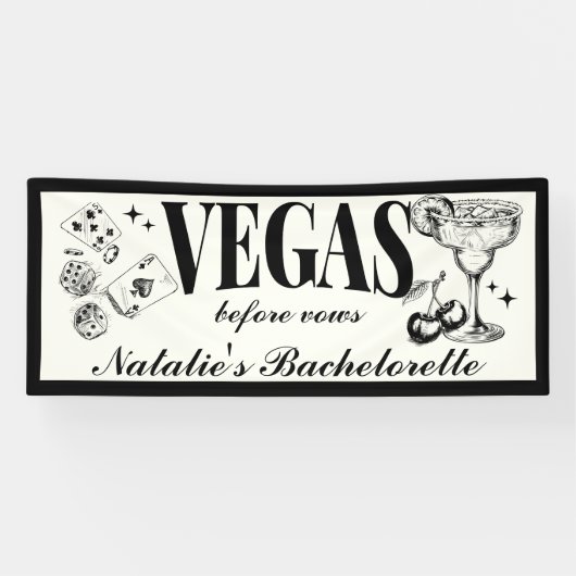 Aangepaste vrijgezellenfeest Las Vegas - Persoonli Spandoek (Horizontaal)
