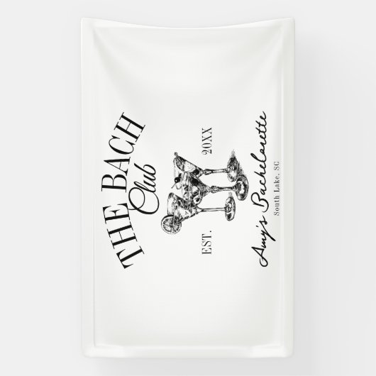 Aangepaste vrijgezellenfeest The Bach Club bruidsm Spandoek (Verticaal)