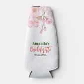 Aangepaste vrijgezellenfeest witte en roze kersenb flesjeskoeler (Voorkant)