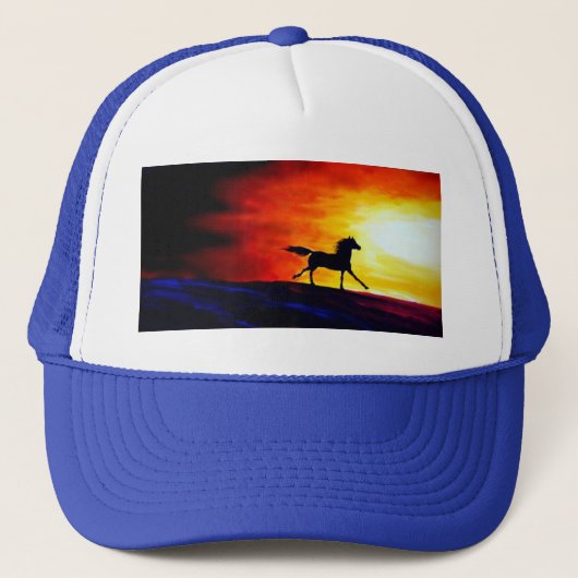 Aangepaste vrijheid wit en koninklijk blauw elegan trucker pet (Voorkant)