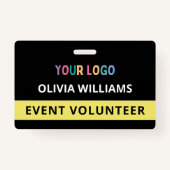 Aangepaste Vrijwilliger Evenement Zwart Badge Naam (Achterkant)