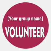 Aangepaste vrijwilligerskaart ronde sticker (Voorkant)