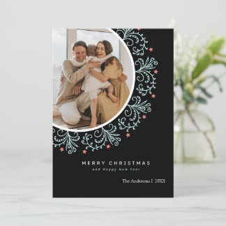 Aangepaste vrolijk kerstfeest & gelukkig nieuwjaar feestdagenkaart