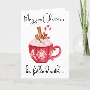 Aangepaste vrolijk kerstfeest koffie citaten voor  feestdagen kaart