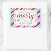 Aangepaste vrolijke en heldere kerstcadeau Sticker (Tas)