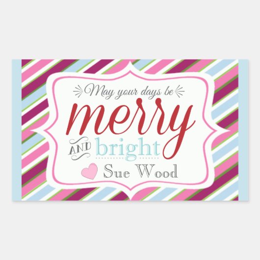 Aangepaste vrolijke en heldere kerstcadeau Sticker (Voorkant)