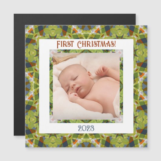 Aangepaste vrolijke feestelijke kerst foto magneet (Voorkant / Achterkant)