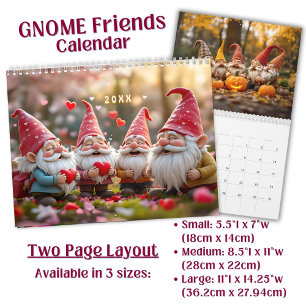 Aangepaste vrolijke grappige Gnome Vrienden Kunst  Kalender