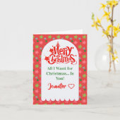 Aangepaste vrolijke kerst Kaart voor uw Vriendin (Gele Bloem)