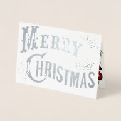 Aangepaste  vrolijke kerst met Holly Leaves Folie Kaarten (Voorkant)