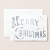 Aangepaste  vrolijke kerst met Holly Leaves Folie Kaarten (Voorkant met envelop)