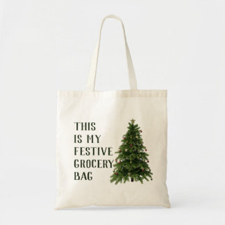 Aangepaste vrolijke kerstboom vakantie tote bag