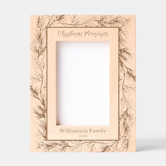 Aangepaste vrolijke Kerstmis Winter Botanical Gegraveerde Lijstjes (Voorkant)