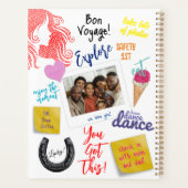 Aangepaste vrouw silhouet in rode harten | Bon Voy Planner (Achterkant)